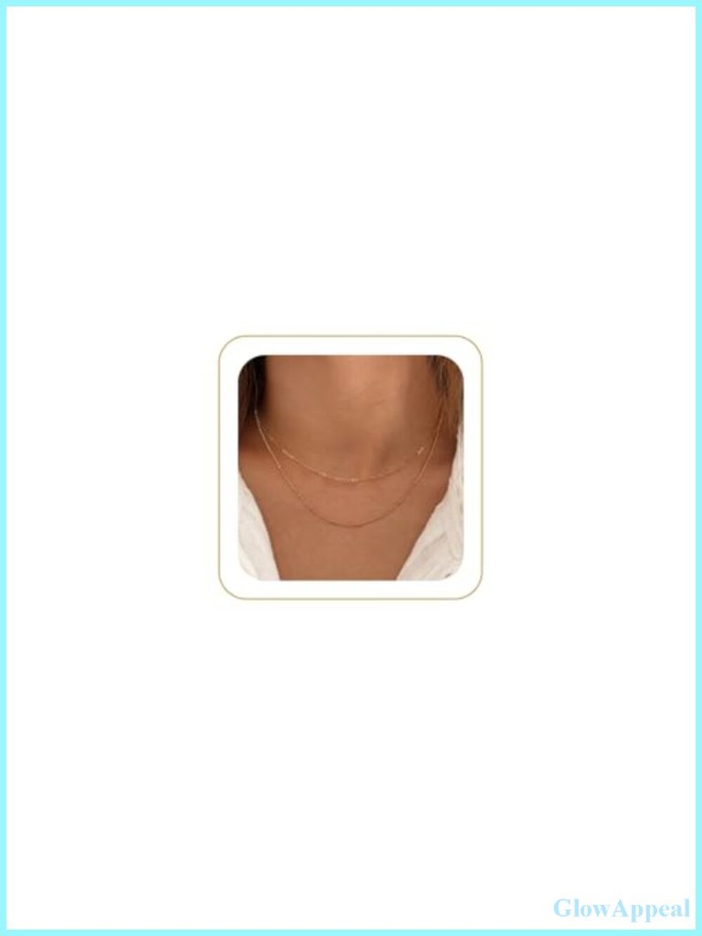 14K Gold Plated Layered Necklace Cubic Zirconia Box Chain Gift
